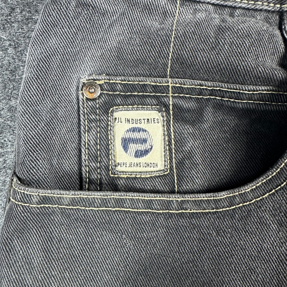 Vintage Pepe Jeans London Black Denim Heavyweight Streetwear Y2K Oversized 38x33 - Picture 5 of 10